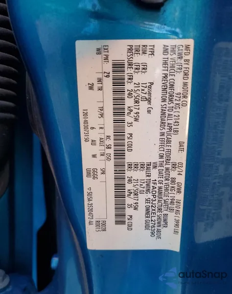 2014 Ford Focus Titanium из США, поврежденный, VIN 1FADP3J2XEL276390